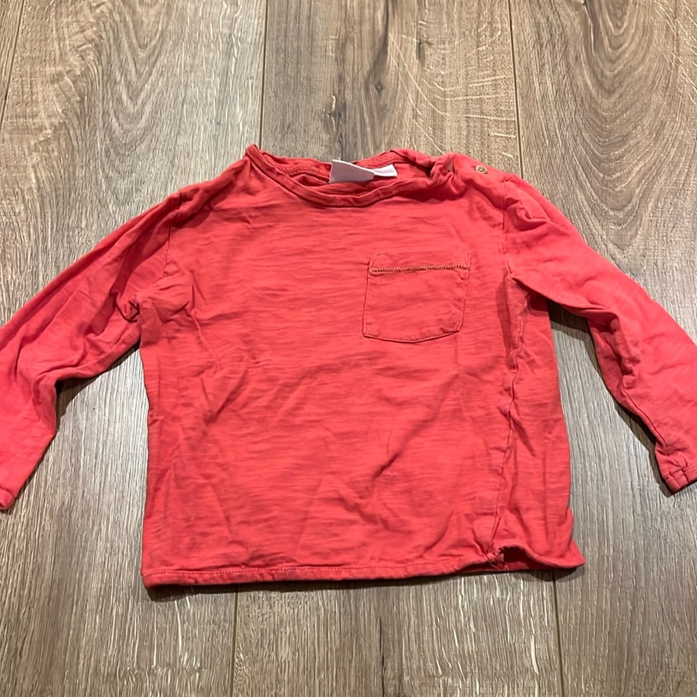 Zara Red Long Sleeve Tee 18-24